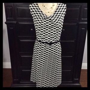 Geometric Black & White Dress